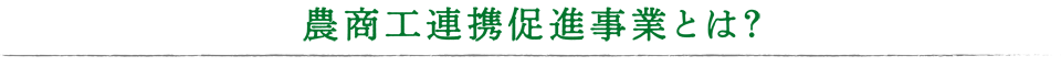 農工商連携促進事業とは？